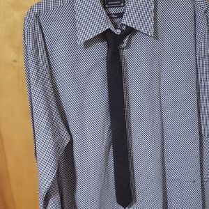 Eighty Eight Black and White Checkered Dress Shirt